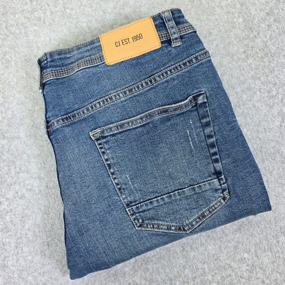Castro Jeans Moses Slim Fit Distressed Blue Denim Men's 34x30" Five Pocket Jeans